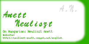 anett neuliszt business card